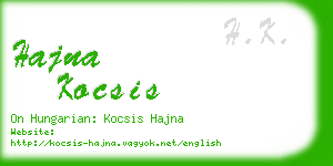 hajna kocsis business card